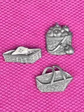 Set of 3 Longaberger Pewter Magnets